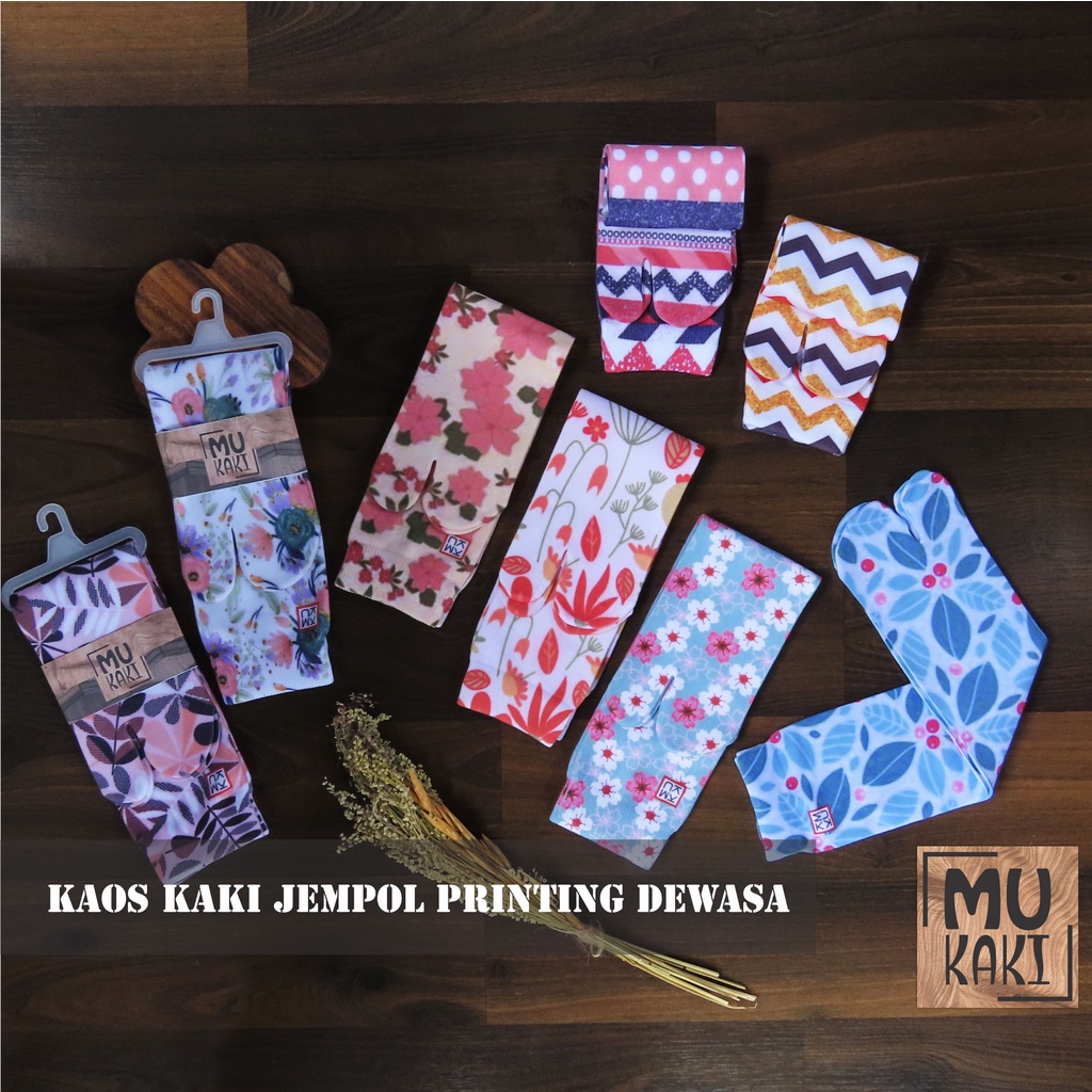 Kaos Kaki Jempol Motif Printing Dewasa Mukaki Murah L