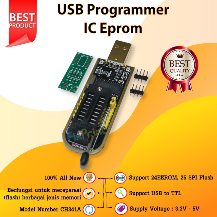 USB Programmer IC Eprom CH341A Module Flash BIOS Eeprom 24 25 Series Alat Program IC Eprom BIOS