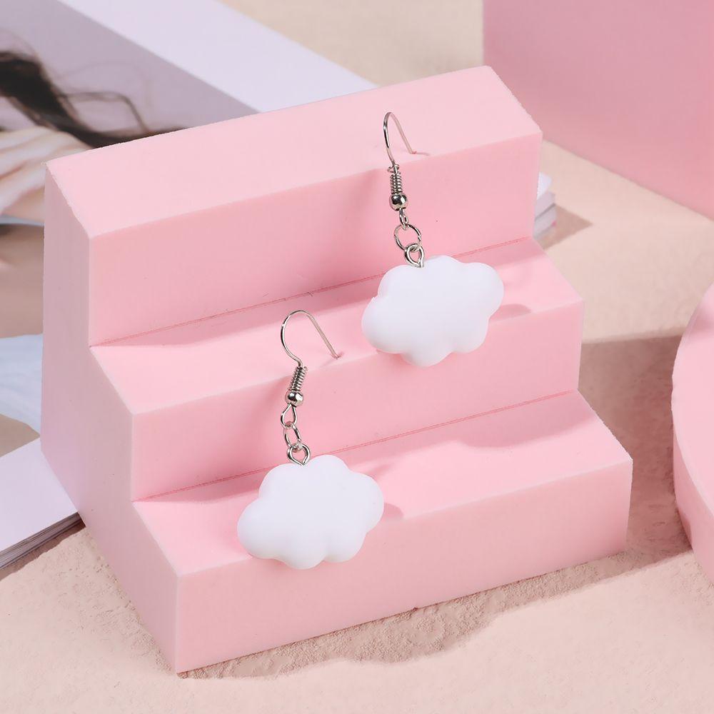 R-bunga Lucu Awan Anting Wanita/Gadis Perhiasan Drop Earrings Drop Menjuntai Kartun