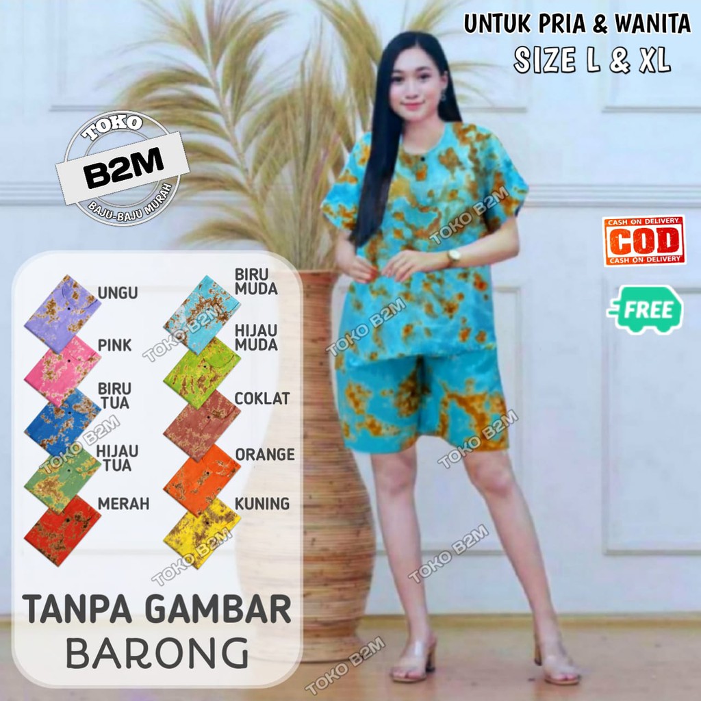 Tie Dye Setelan Baju Celana Wanita dan Pria Tanpa Gambar Barong - B2M