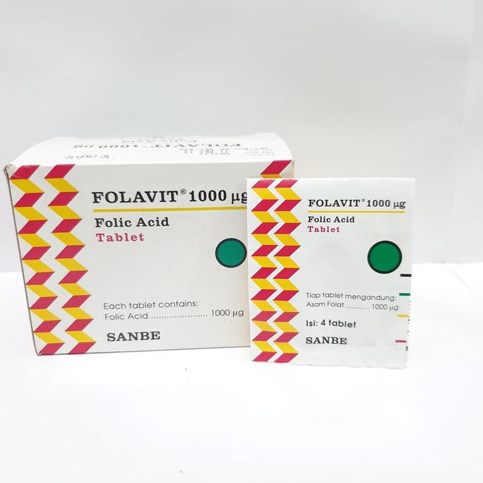 Folavit 1000 mcg Folic Acid 1000 mcg / Asam Folat 1 mg / Box Isi 100 | Vitamin & Multivitamin