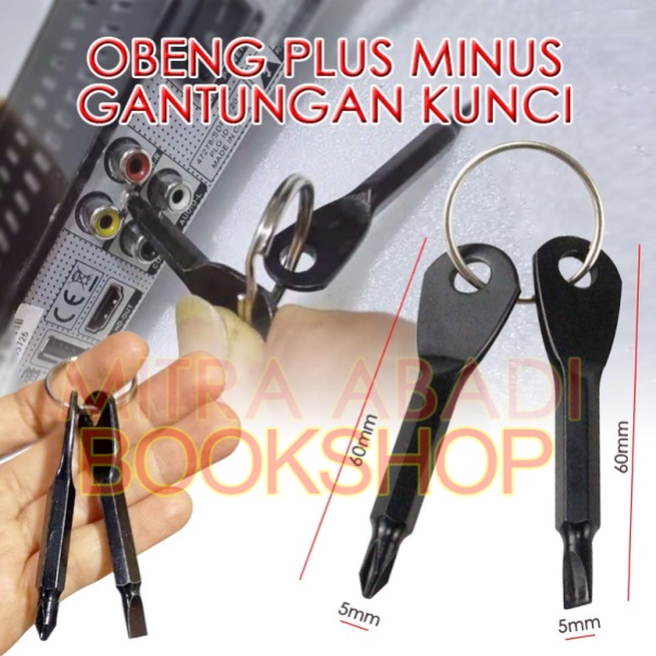 Gantungan Kunci Obeng Plus / Kembang - Minus / Gepeng 2 in 1