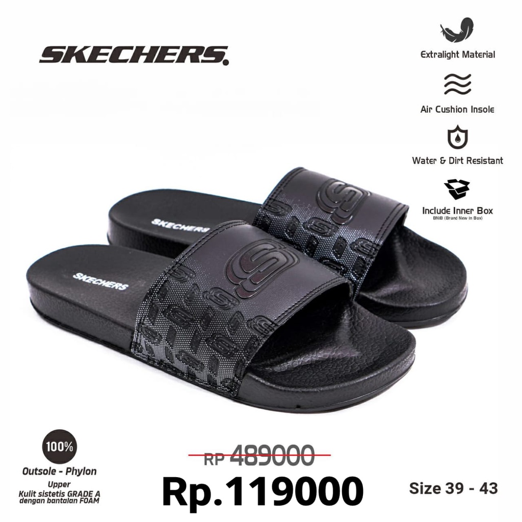 Sandal Cowok Slip On Sketchers Sandal Pria Selop Santai Rumah Sendal Pria Slip On Sangat Ringan