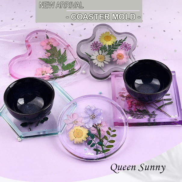 Resin Mold Coaster/Alas Gelas/Tatakan/Dish Aksesoris Cetakan Silikon DIY