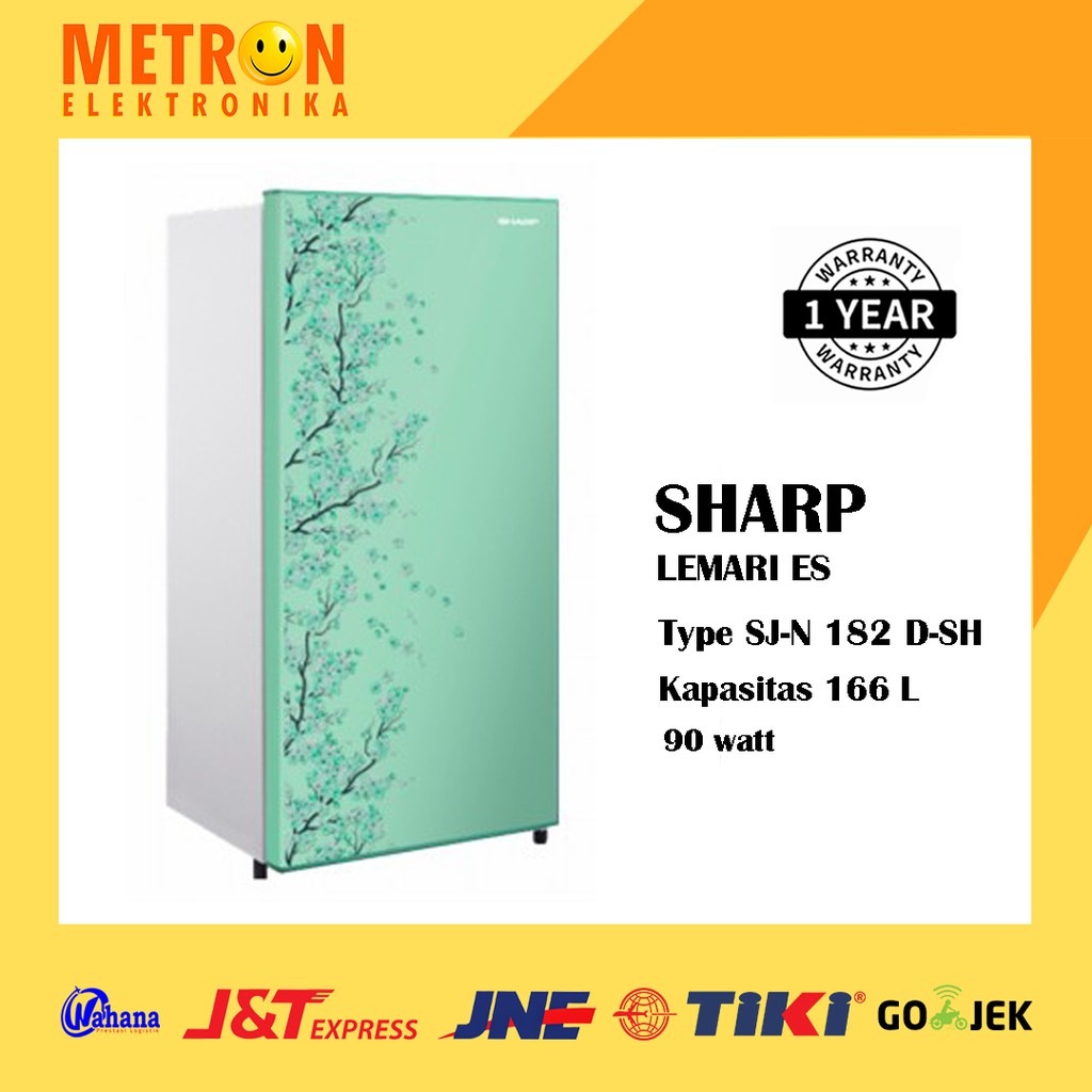 SHARP SJ N 182 D SH / SAKURA GREEN KULKAS LEMARI ES 1 PINTU 166 LITER / SJN182DSH