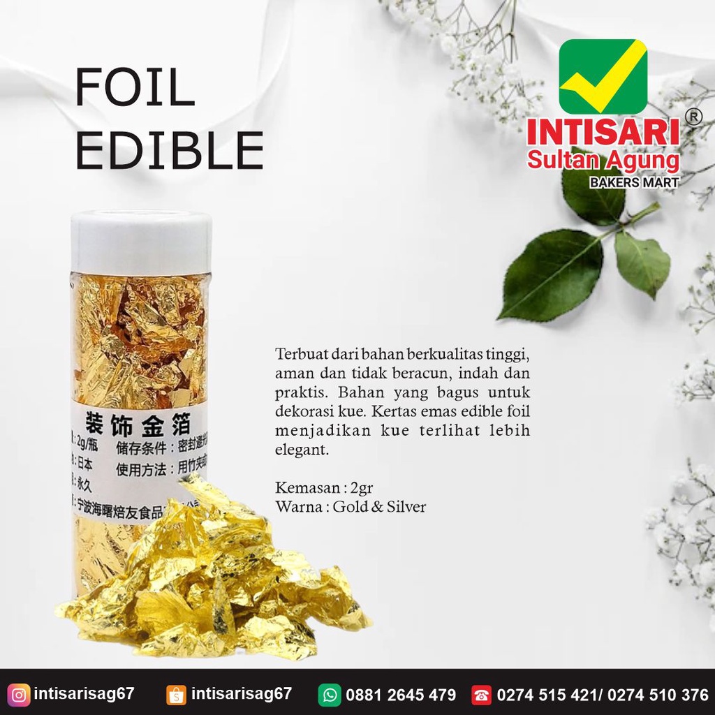 

FOIL EDIBLE GOLD & SILVERV 2 GR