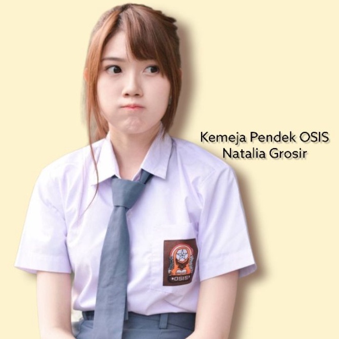 Kemeja Seragam SMA Pendek Putih - Ideal untuk OSIS &amp; Sekolah, Bahan Javatex Bed Bordir