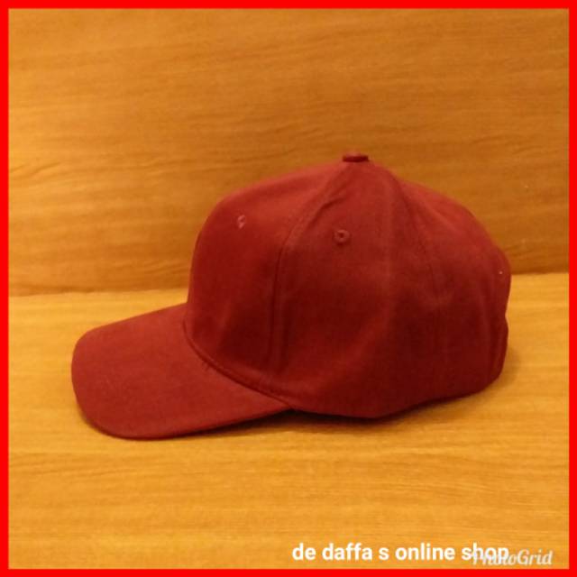 Topi Baseball warna Merah Maroon Dewasa Polos Pria Wanita Casual Sport - Maroon