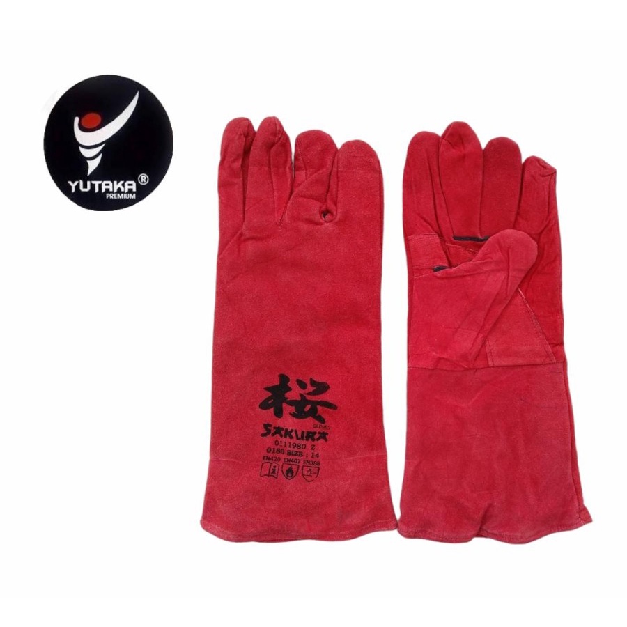 Sarung Tangan Las sakura 14 inch/Termurah Sarung Tangan LEATHER GLOVE