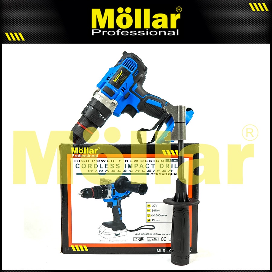 MOLLAR CID20500 Cordless Impact Drill 13mm Bor Baterai 20V / NRT 343