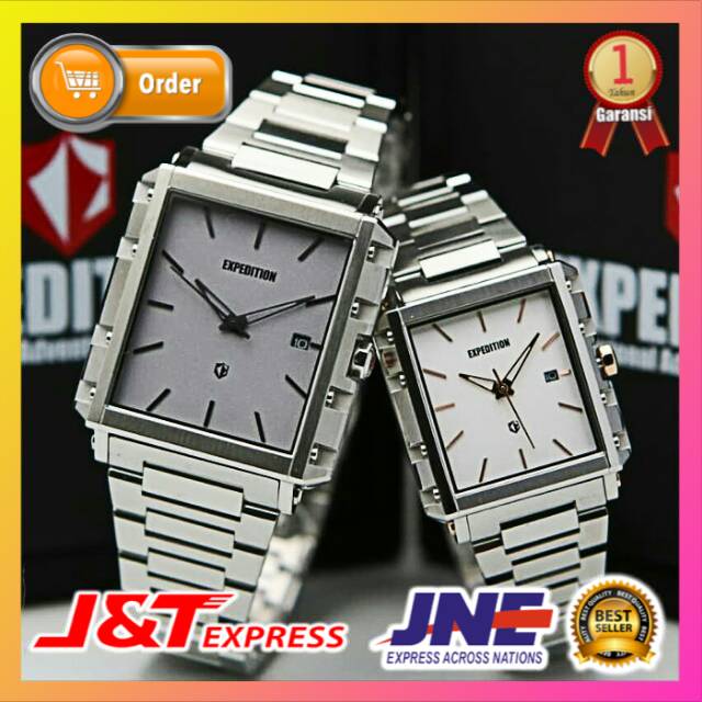 JAM TANGAN EXPEDITION JAM COUPLE SEPASANG JAM ORIGINAL ORI JAM BRANDED JAM ANALOG E6788 SILVER