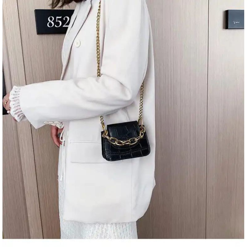 Tas Sling Mini Micro Bag Import Premium Original Murah Branded Croco Kulit Buaya EL 5452