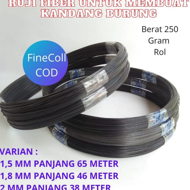 Ruji Fiber Hitam 1,5Mm 1,8Mm 2Mm Hitam Asli Jeruji Untuk Membuat Kandang Burung.