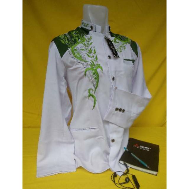 JASKO PUTIH HIJAU BORDIR