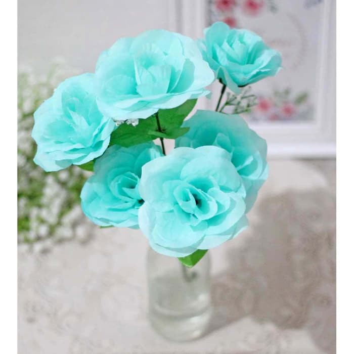 Sale Bunga Plastik Artificial Tanaman Hias Mawar Rose Tosca Toska