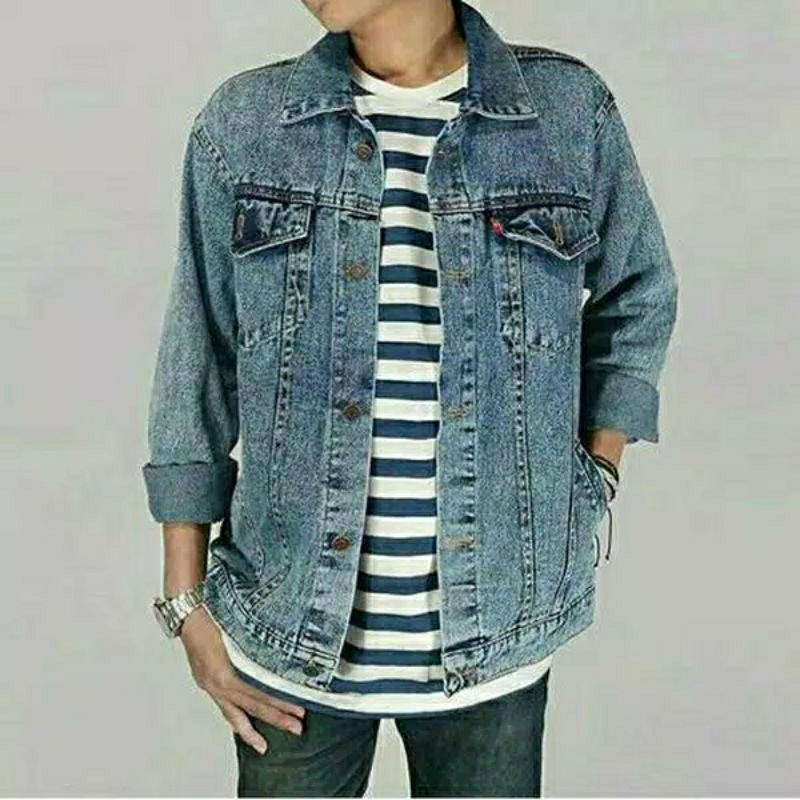 JAKET JEANS PRIA/JAKET LEVIS SANDWASH