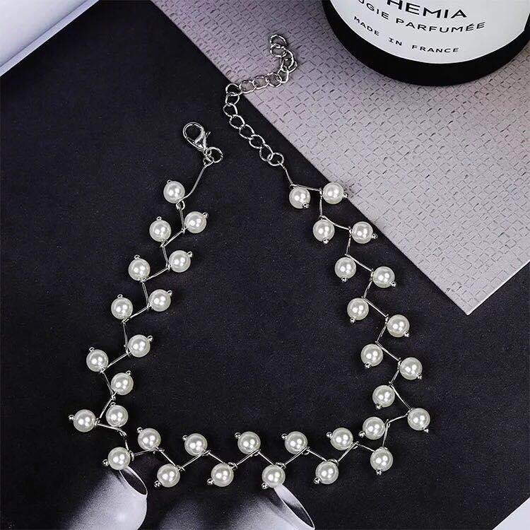 Mutiara Kalung Pendek Sederhana Kerah Korea / Kalung Mutiara Liontin Wanita Korea Fashion