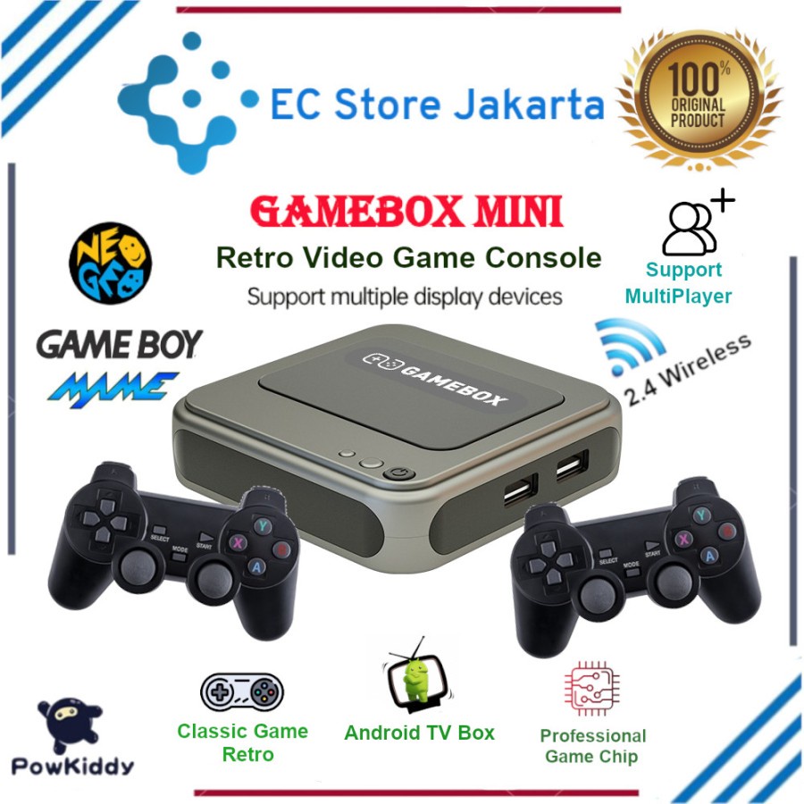 POWKIDDY Game Box G7 Android TV Retro Video Game Console Mini Gamebox Wireless Controller