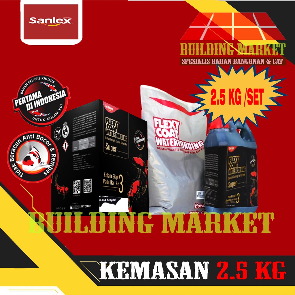 CAT KOLAM KOI FLEXYCOAT FLEXY COAT WATERPONDING FLEXYCOAT SUPER 2.5 KG