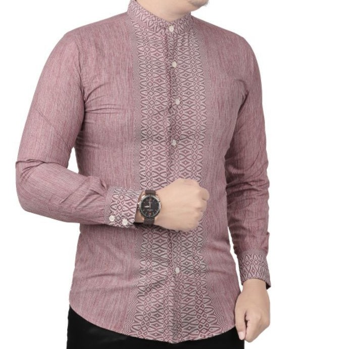 CK 04 HEM KEMEJA KOKO SLIM FIT BAJU KOKO LENGAN PANJANG COLIN DION