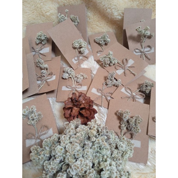 rustic vintage / greeting card / kartu ucapan bunga kering edelweis