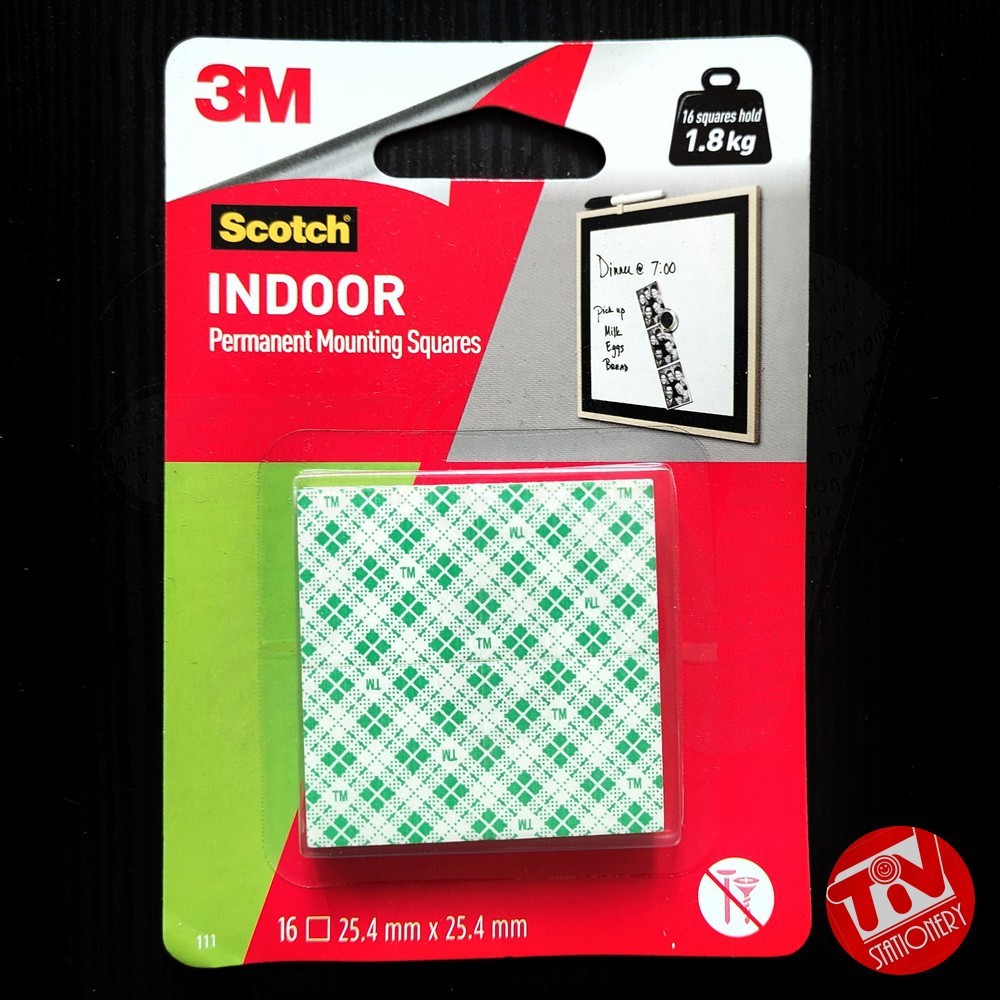 

Double Tape 3M Scotch 111 Permanent Mounting 25.4mm x 1" (16 squares)