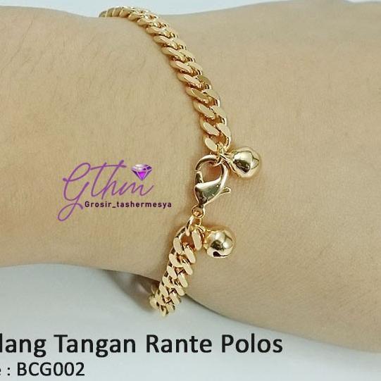 Gelang Tangan Import Wanita Rante Polos Bracelets EMAS SILVER BCG002