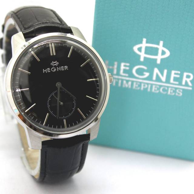 JAM TANGAN COWOK PRIA HEGNER HW1637G-3M SILVER BLACK ORIGINAL