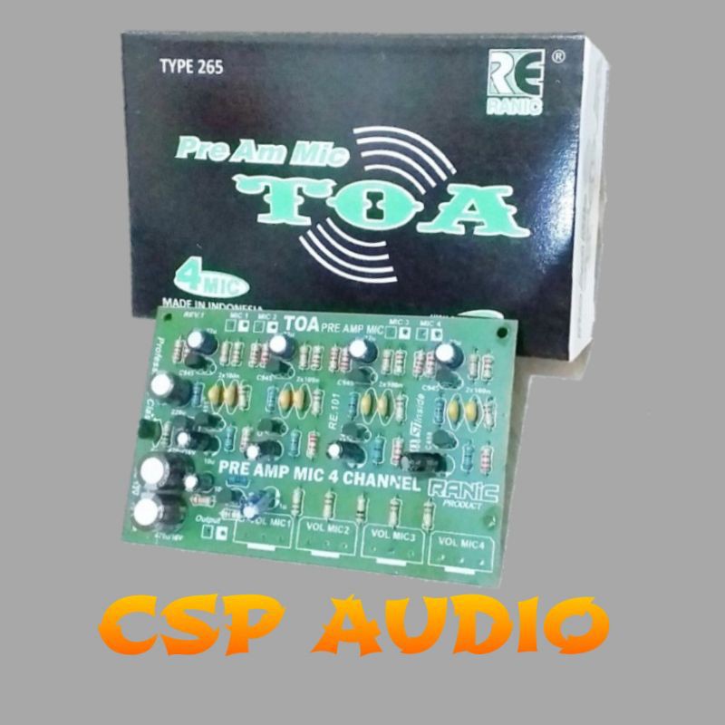 Kit penguat mic/pre amp mic/mixer 4chanel model penguat toa