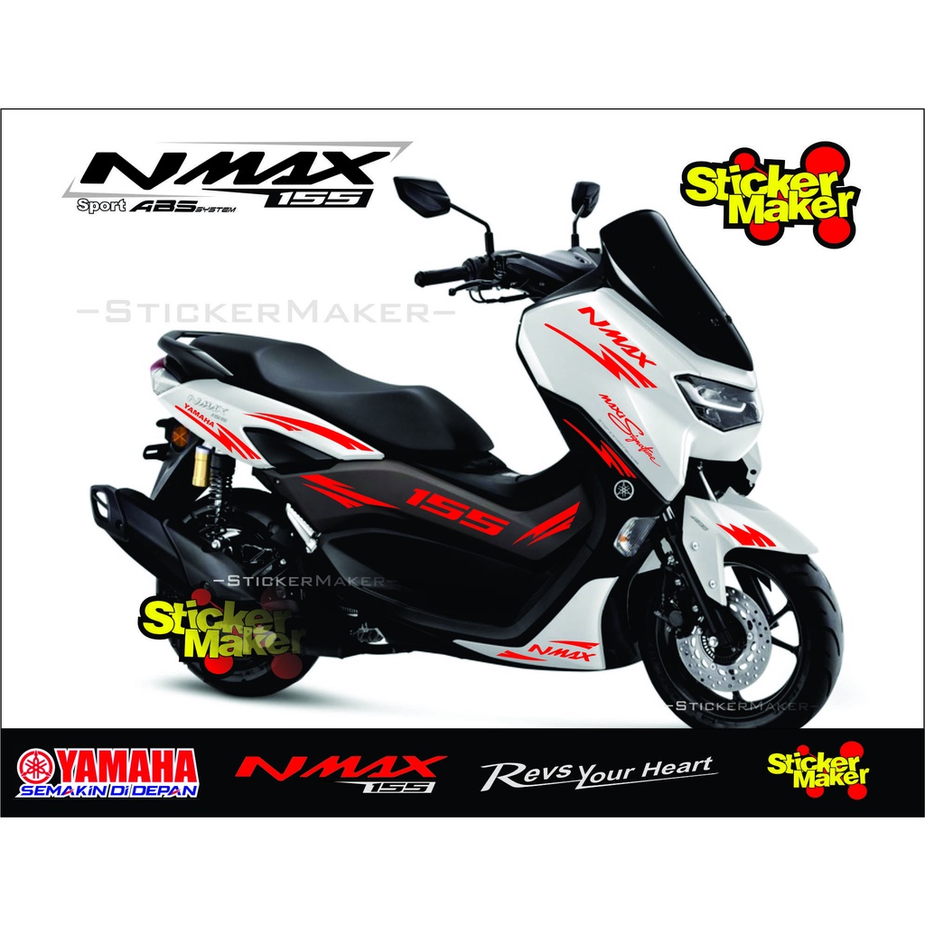 COD stiker cutting nmax 155cc sticker striping yamaha nmax 155 putih new