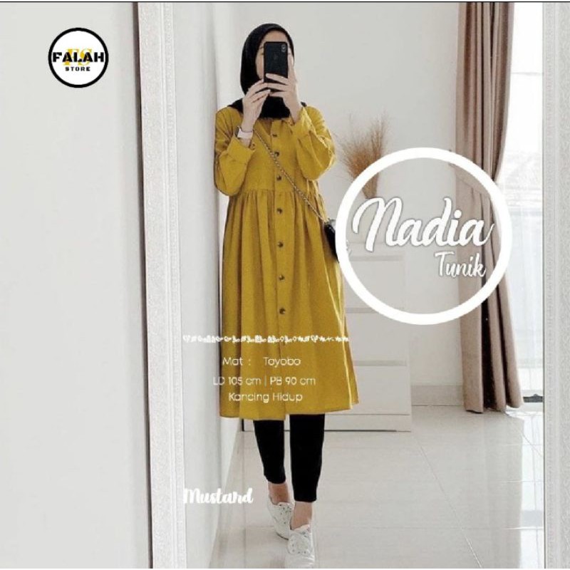 NADIA TUNIK/TUNIK TOYOBO/TUNIK TERBARU/KANCING DEPAN/TUNIK REMAJA/TUNIK GAUL/BISA COD BAYAR DITEMPAT