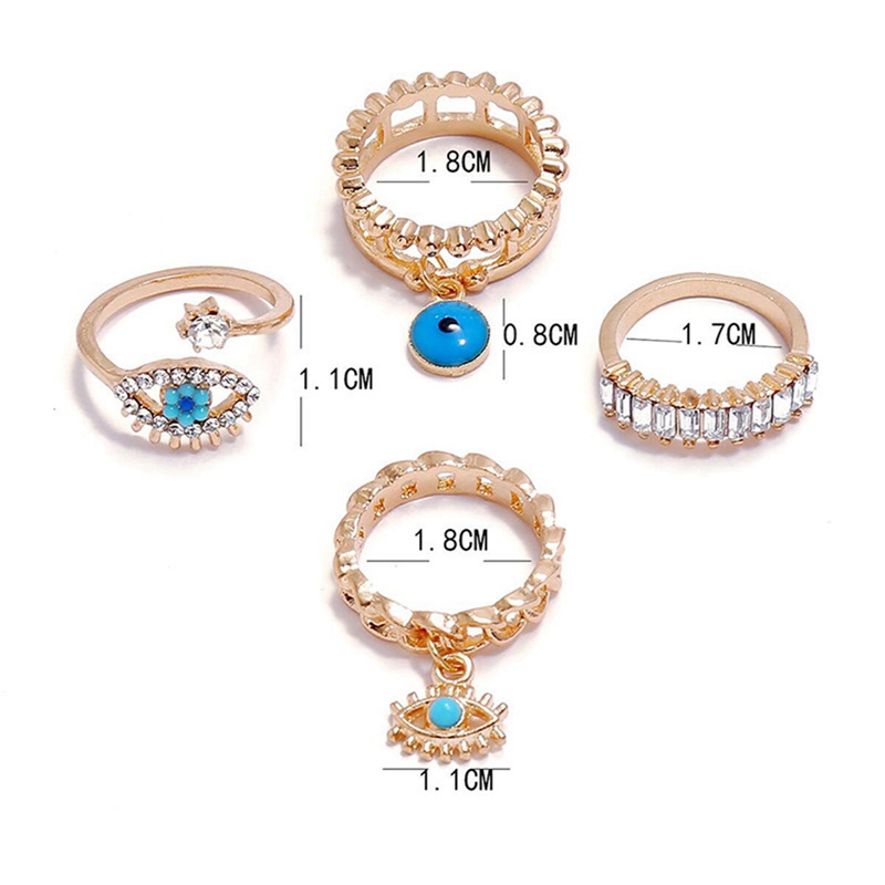 Fancyqube Set Cincin Knuckle Kristal Gaya Vintage Boho Untuk Wanita