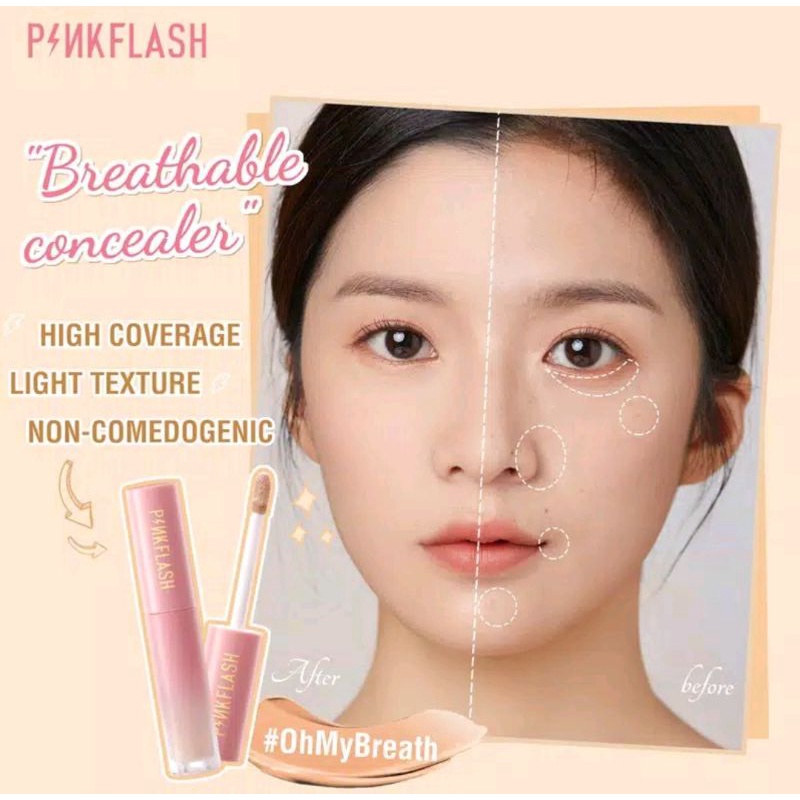 [BPOM] PINKFLASH #OhMyBreath Liquid Concealer Tahan Air Tahan Lama | Lasting Matte Concealer