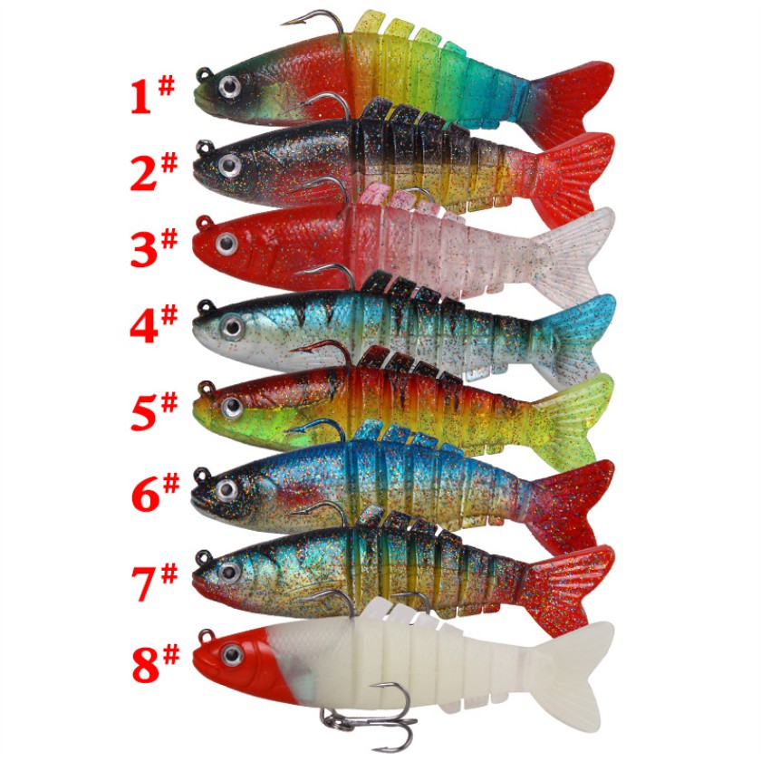 1Pcs Soft Fishing Lure Lifelike Jointed Minnow Umpan Pancing 9cm 17.5g Swimbait Ikan Bass Bait Kail