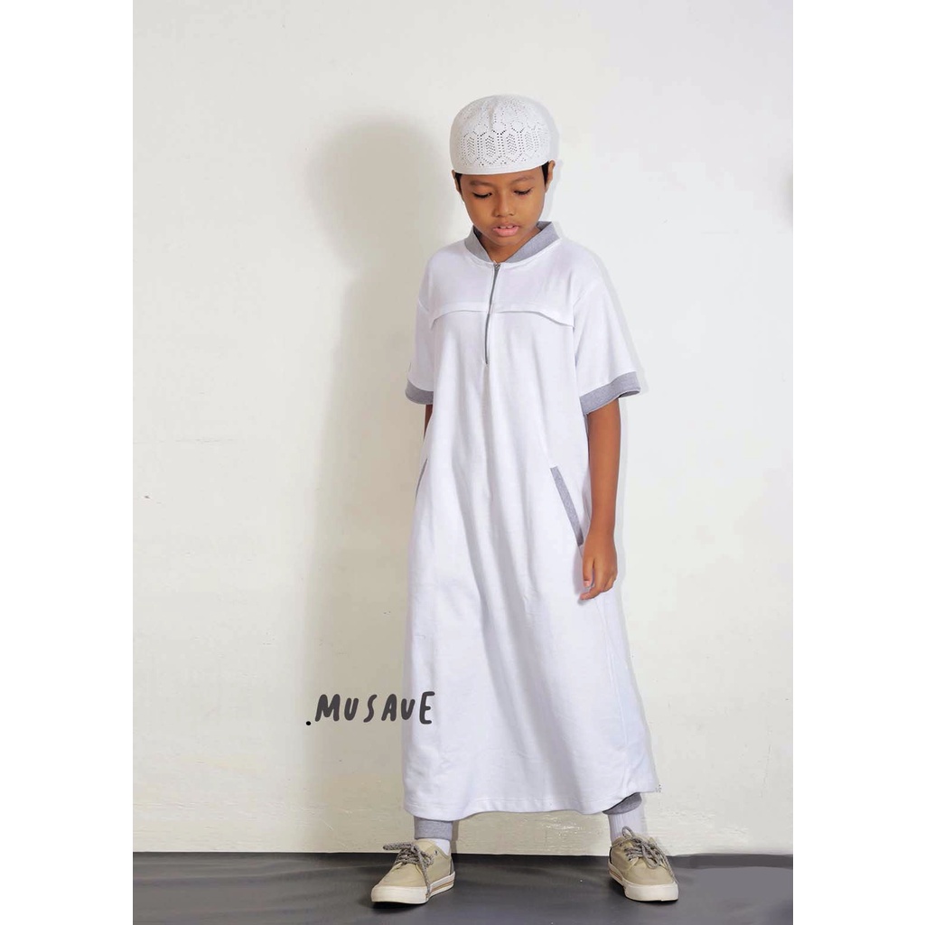 YUNAZAF JUBAH (Jubah Putih Anak Lacoste Premium)