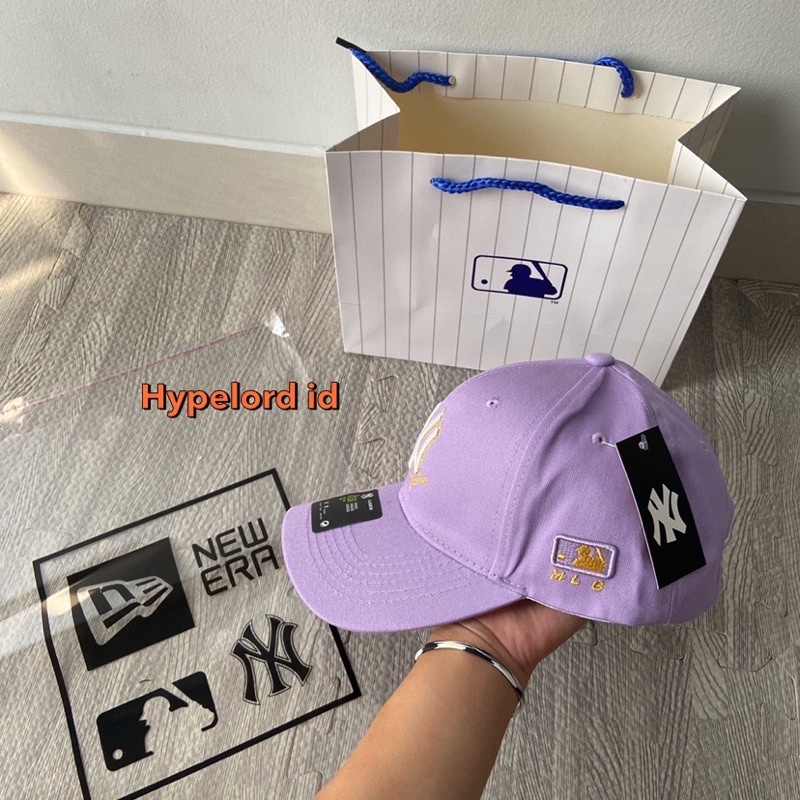 Topi Ny Newyork Cap Purple logo White / Ungu Yankess