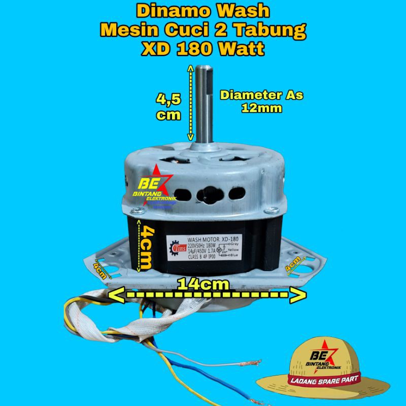 DINAMO WASH KAKI 3 180 WATT DINAMO Mesin PENCUCI WASH MOTOR  XD 180 Watt PENGGILING no 27 FULL TEMBA