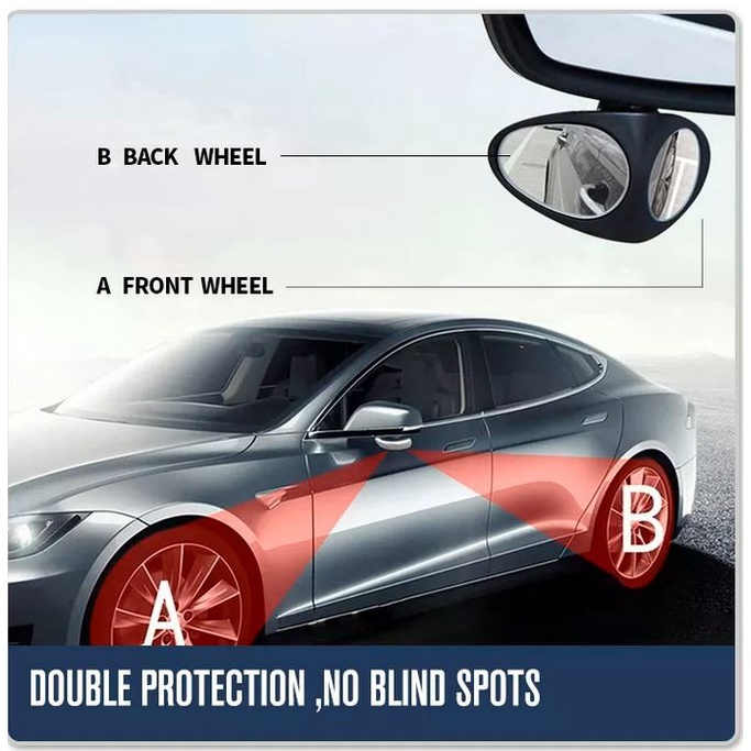 KACA TAMBAHAN Spion BAWAH MOBIL Blind Spot Mirror 2 Sisi in 1 Cermin