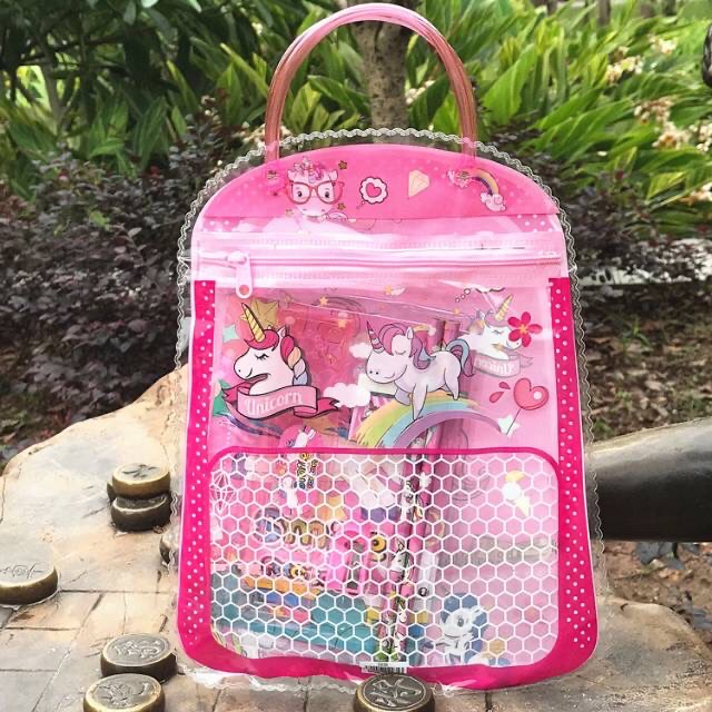 BOSJKT183 Set Alat Tulis 7 in 1 / Tas Souvenir / Bingkisan Ulang Tahun Anak