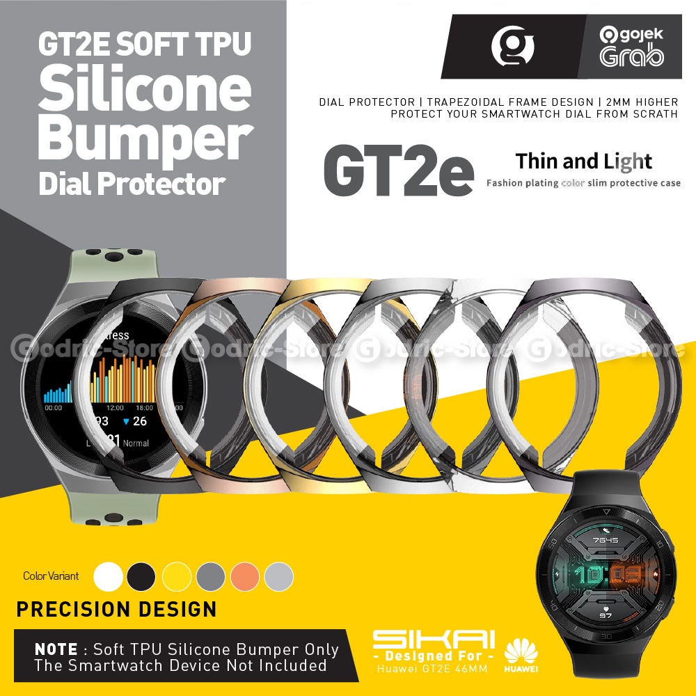 New SIKAI Rubber Case Soft TPU Bumper Cover Screen Protector for Huawei Watch GT2E / GT 2e 46MM