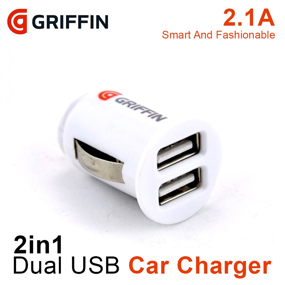 CHARGER MOBIL CAR CHARGER GRIFFIN IPHONE LIGHTNING 2.1A CHARGER MOBIL DUAL USB