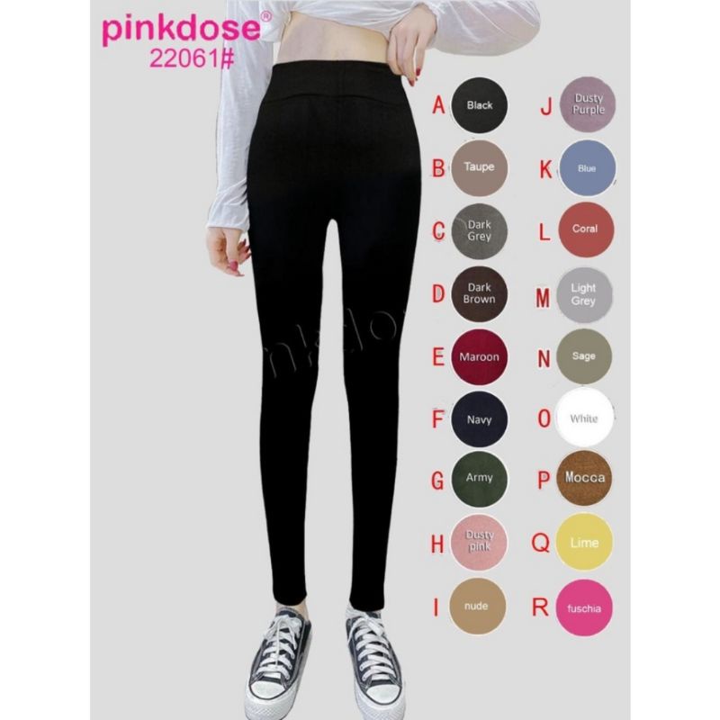 Leging panjang polos pinkdose  premium/leging wanita import/22061