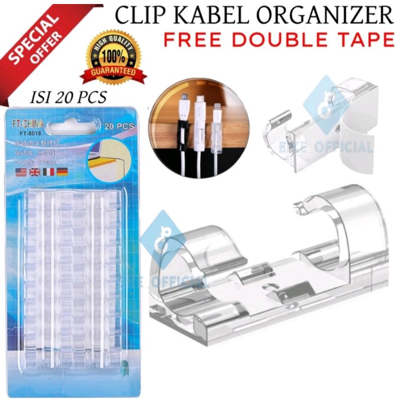 KLIP PENGIKAT KABEL TEMPEL MULTIFUNGSI CABLE CLIP ORGANIZER