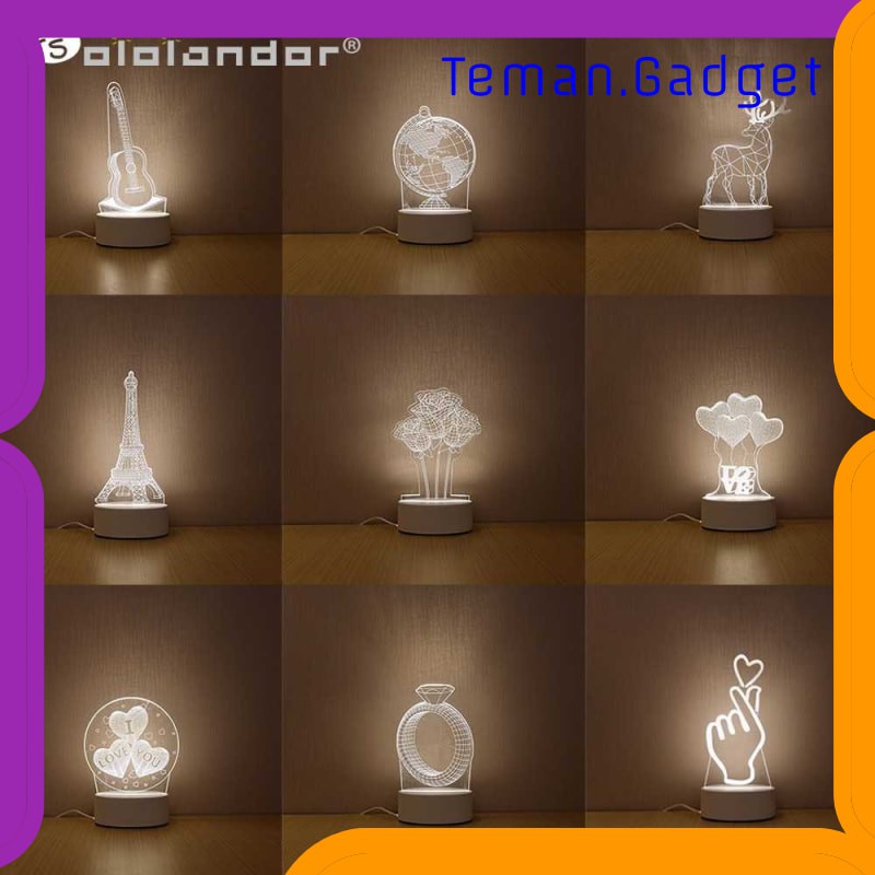 TG-DG186 SOLOLANDOR Lampu 3D LED Transparan Design - LD3200