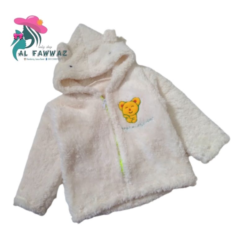 Jaket bayi/balita bulu new-Cream