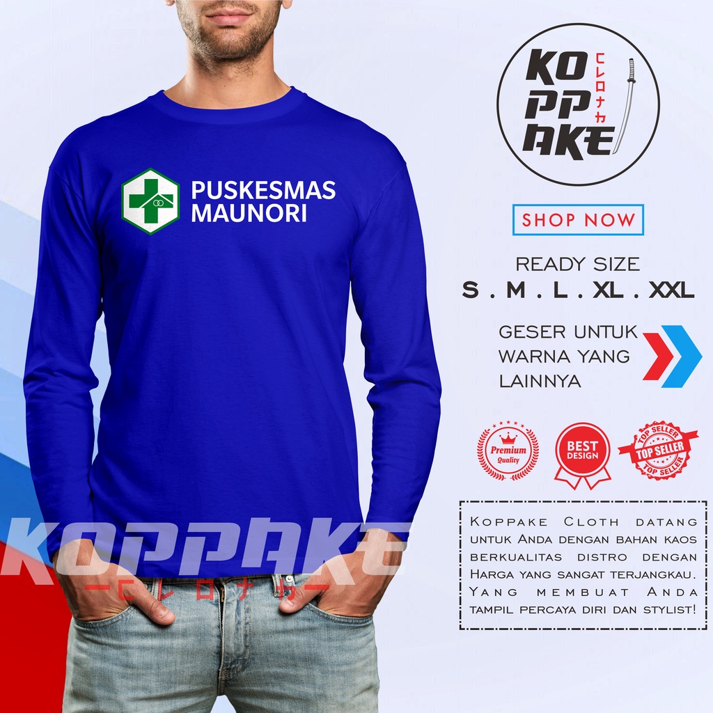 Kaos Puskesmas Logo Request Nama Instansi Lengan Panjang Baju Distro