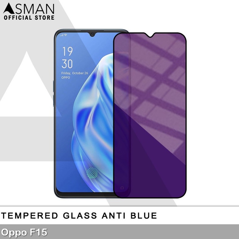 Tempered Glass Blue Light Full Lem OPPO F15 Anti Radiasi