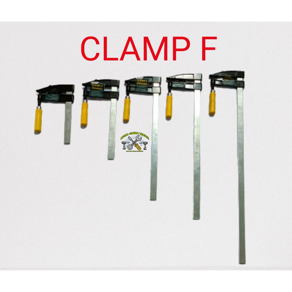 TERLARIS!!! F Clamp 120x200mm - 120x800 mm Klem Penjepit Kayu Wood Working Tools Alat Jepit Penjepit Perkayuan