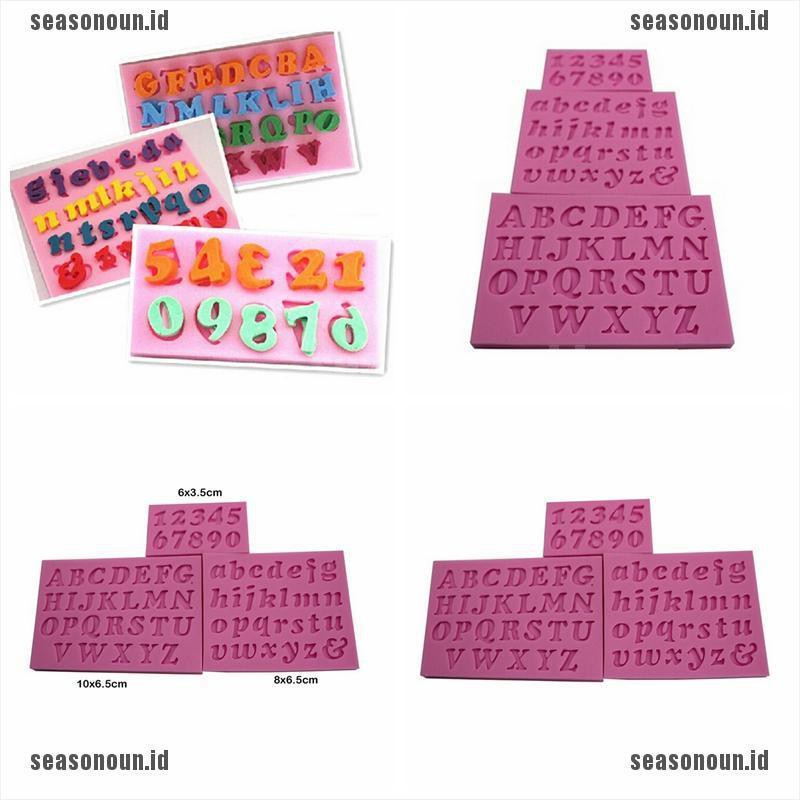 【sea】3 pcs New Mini Letter&amp;Number Silicone Handmade Fondant Cake Decorating DIY Mould