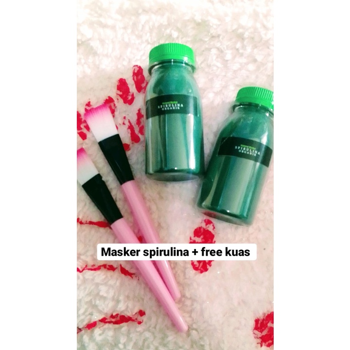 Promo Masker Spirulina isi 50 Free Spatula Mangkok Masker Rose Water